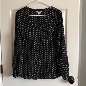Candies black and white printed blouse